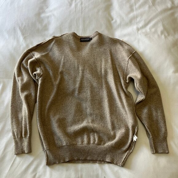 Fisherman Out of Ireland | 100% Pure Lambs Wool Argyle V-neck Sweater | Size: L - Picture 6 of 12